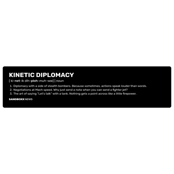 'Kinetic Diplomacy' Bumper Sticker (Black)