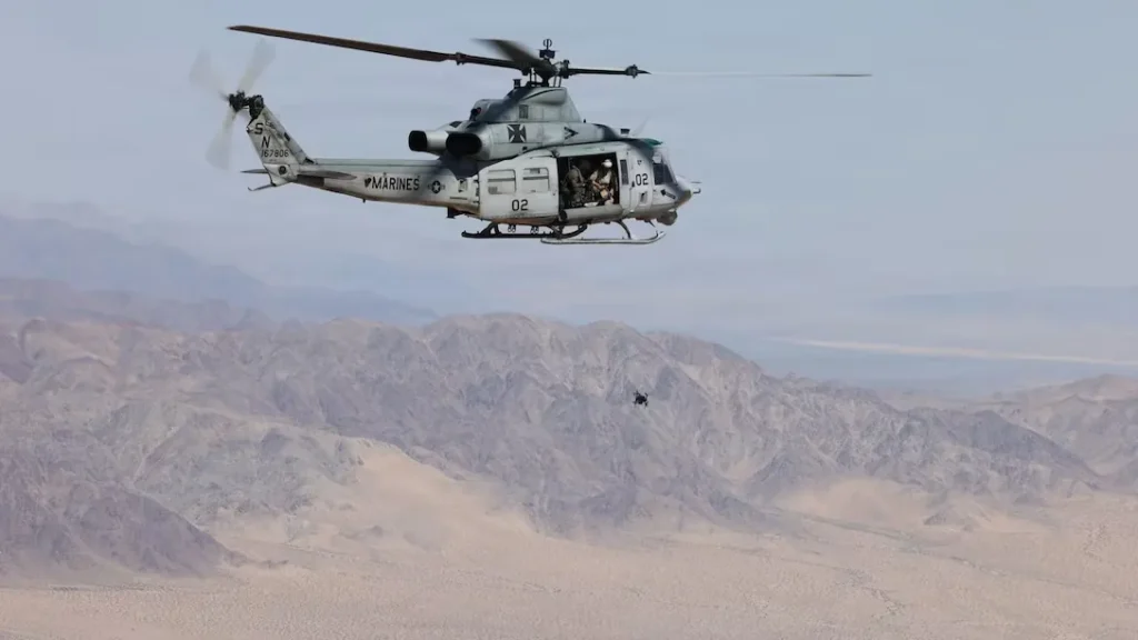 Neros drone controlled from H-1 helicopter